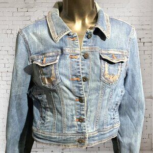 Womens Paris Blues Crop Denim Jacket - Size XL